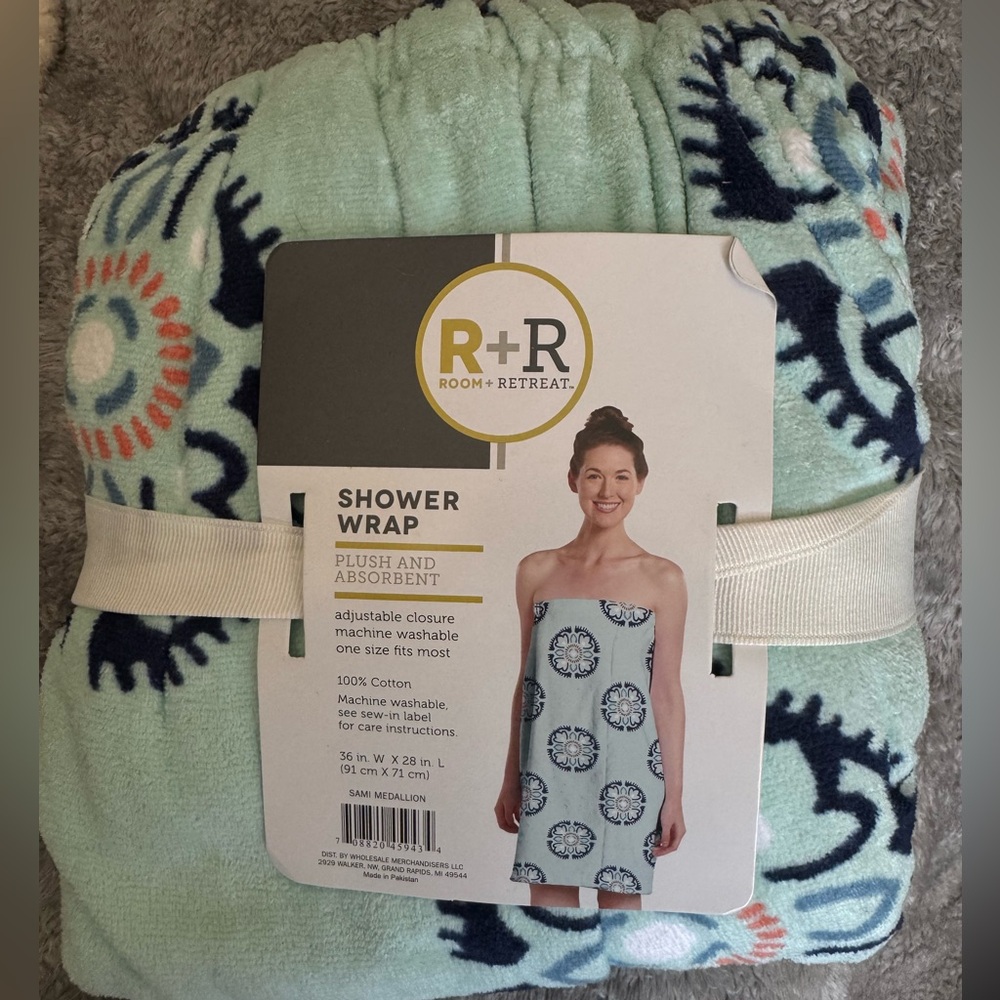 Plush Shower Wrap - Mint Green